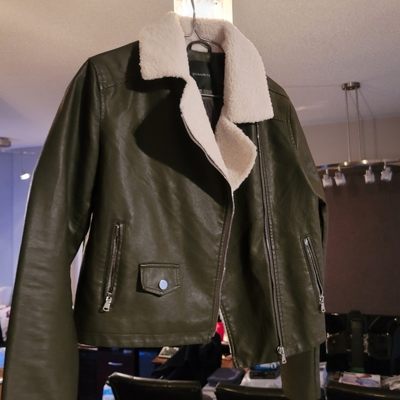 Leather jacket Dynamite (olive green) - Picture 1 of 3